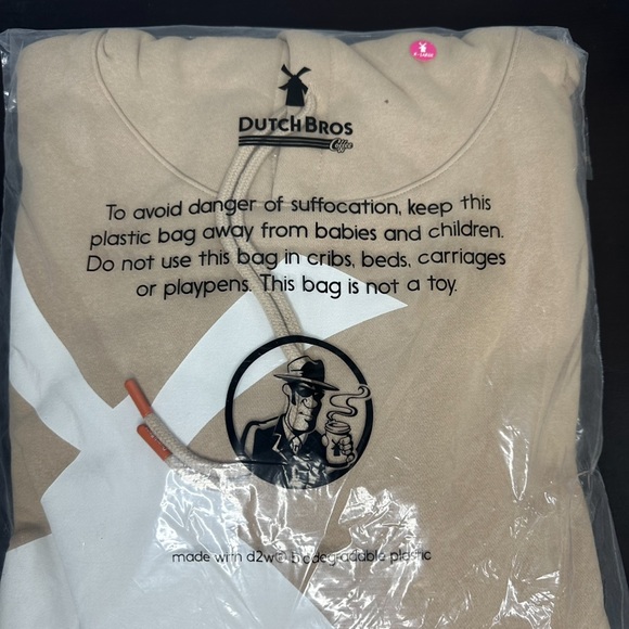 Dutch Bros NWT Dutch Bros Coffee Windmill TAN Hoodie MEDIUM+LARGE+XL+XXL Hoodie - Picture 6 of 10